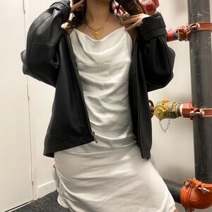 white silky slip dress ❤︎₊ ⊹